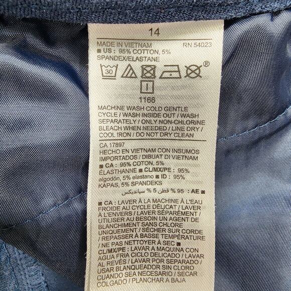 Old Navy Pants Womens 14 Blue Mid Rise Pixie Ankle Stretch Cotton Chino Office - Picture 5 of 11